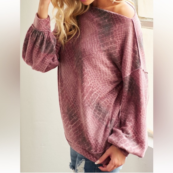 Boho tie Dye Print Drop Shoulder Top - Picture 5 of 5